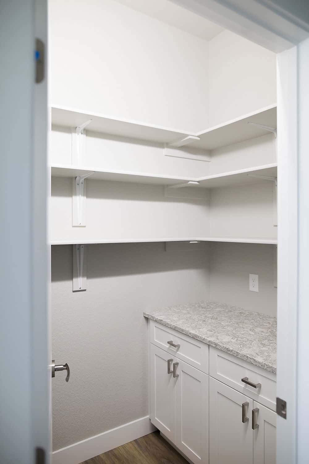 white shelves in closet